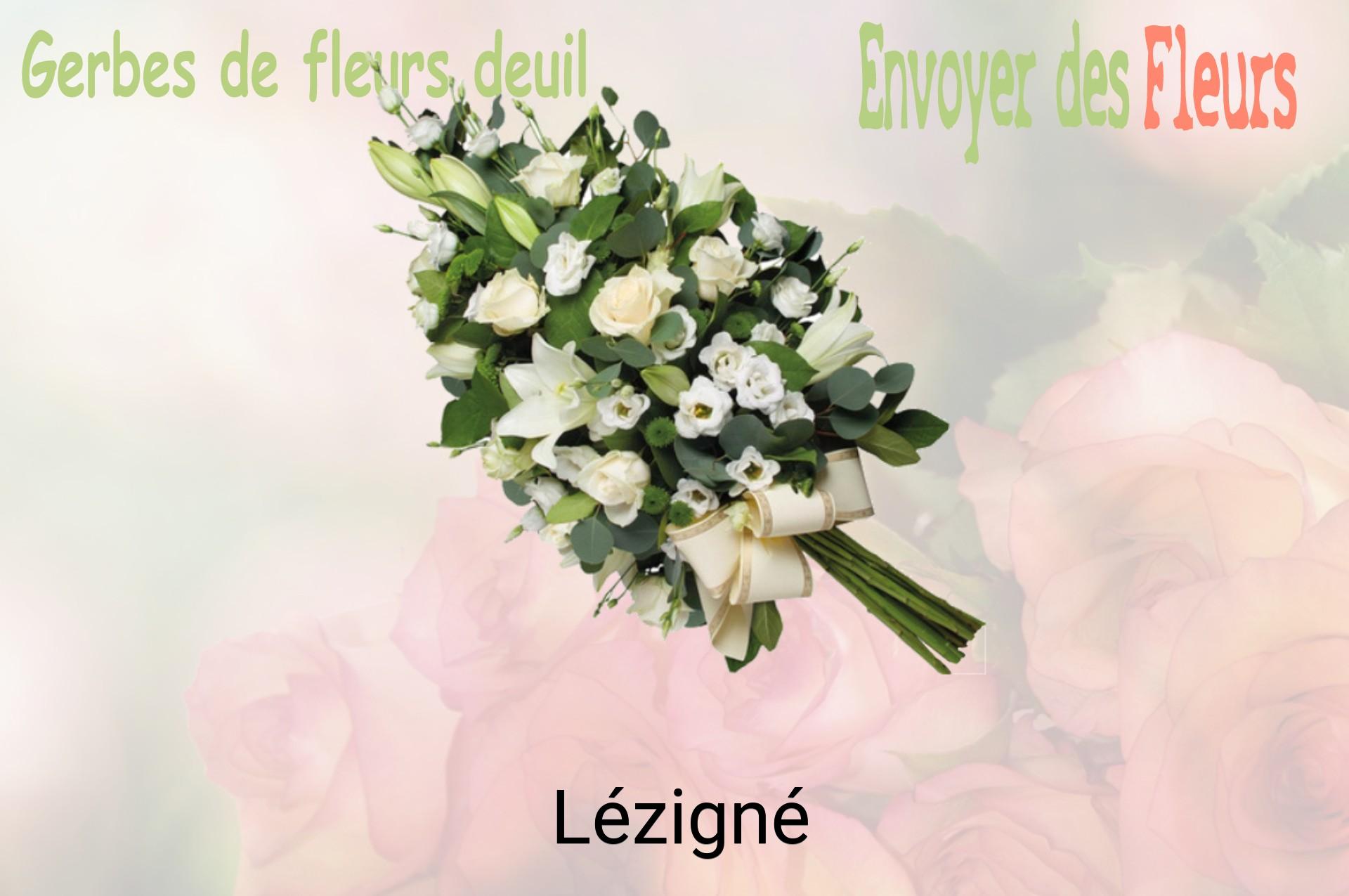 Gerbe de fleurs de deuil livrée à Lézigné